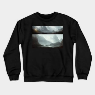 easy landscape, beautiful wall painting for living room enjoyable Crewneck Sweatshirt